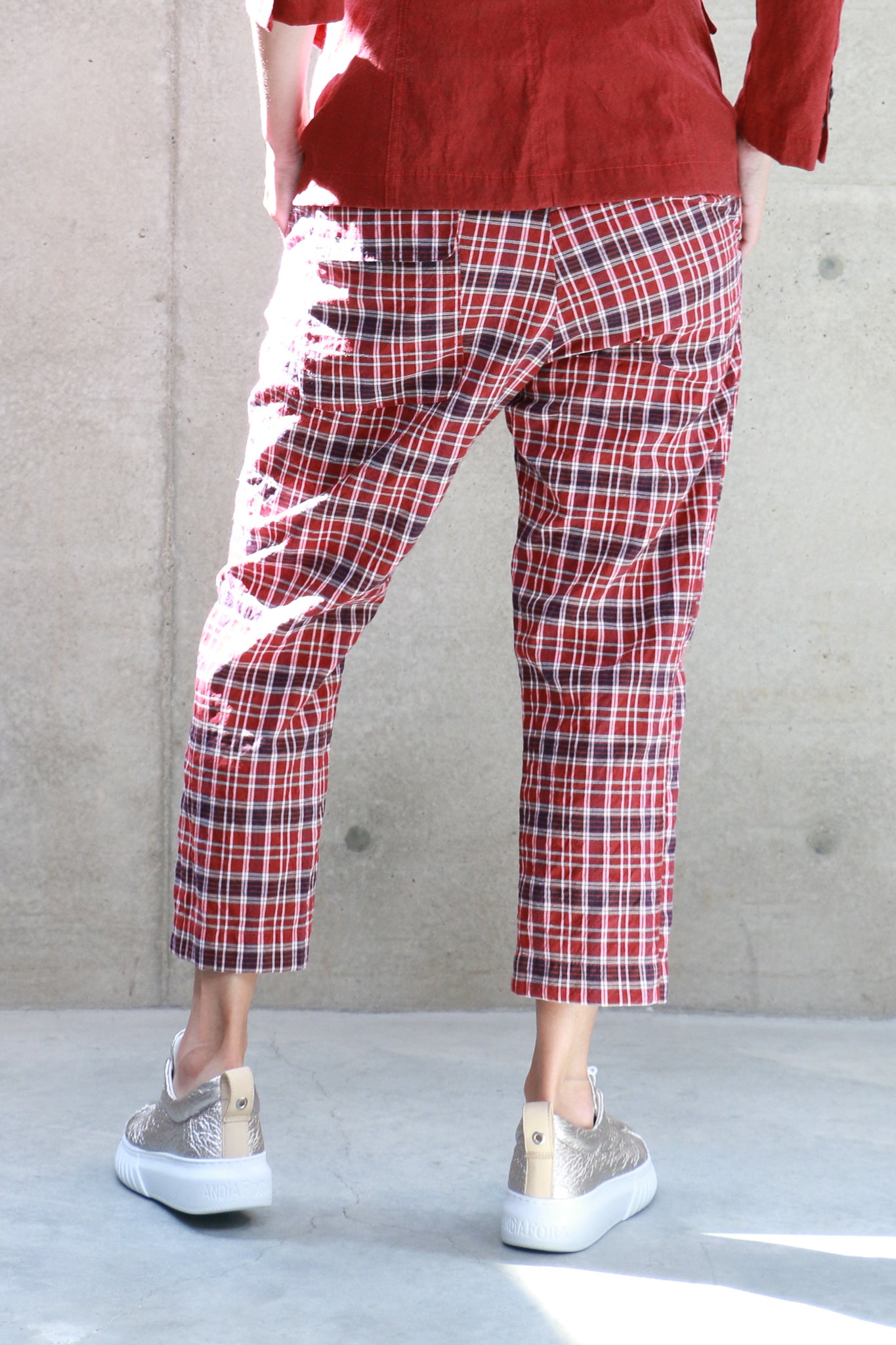 Buy Van Heusen Women Brown Check Formal Slim Fit Trousers online